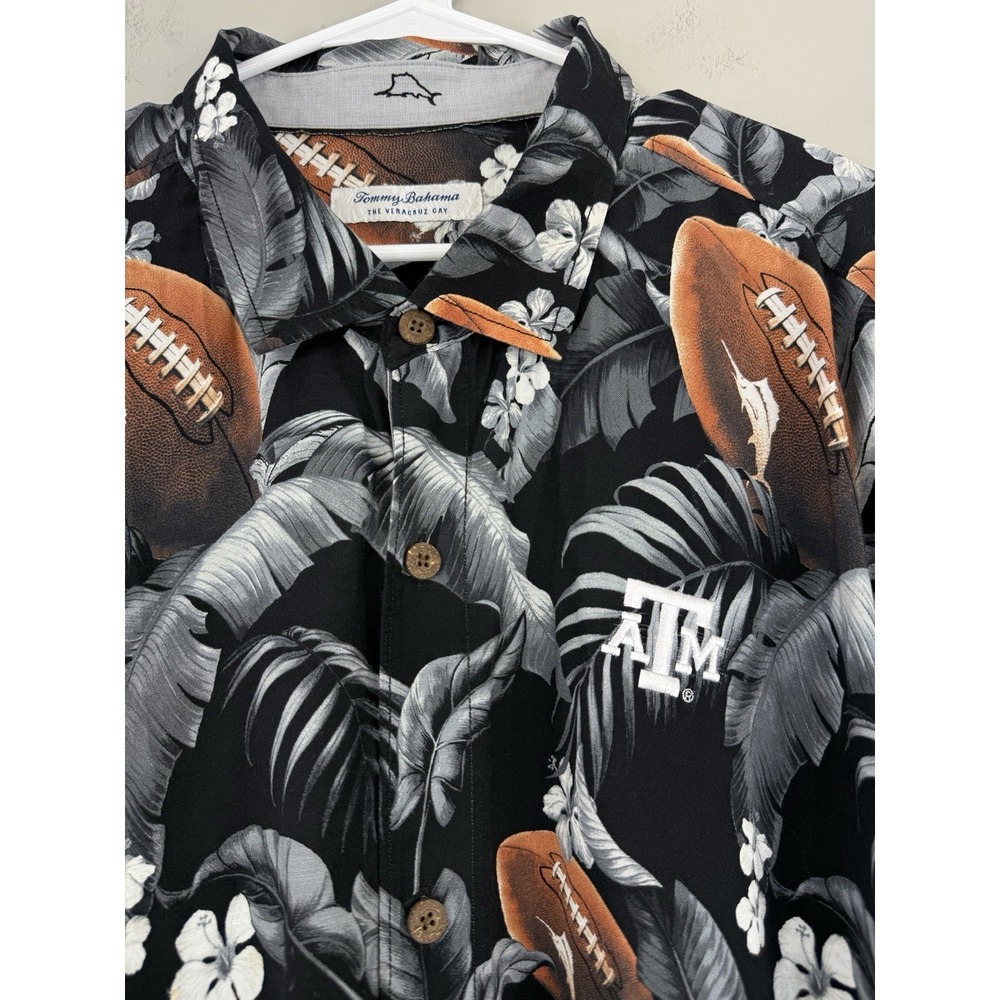 Tommy Bahama Shirt Men's 2XL Texas A&M Aggies Football Hawaiian Veracruz Cay